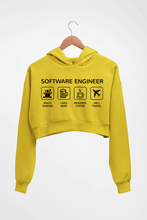 Load image into Gallery viewer, Software Engineer Crop HOODIE FOR WOMEN-Mustard Yellow-Ektarfa.online

