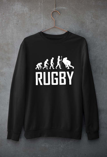 Rugby Evolution Unisex Sweatshirt for Men/Women-Black-Ektarfa.online