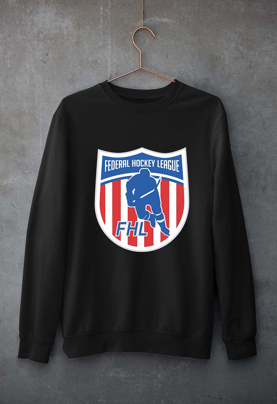 Federal Hockey League Unisex Sweatshirt for Men/Women-Black-Ektarfa.online