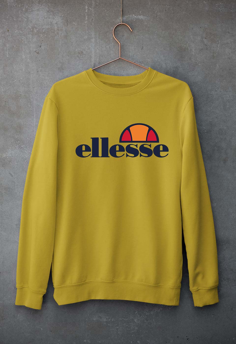 Ellesse Unisex Sweatshirt for Men/Women-Mustard Yellow-Ektarfa.online