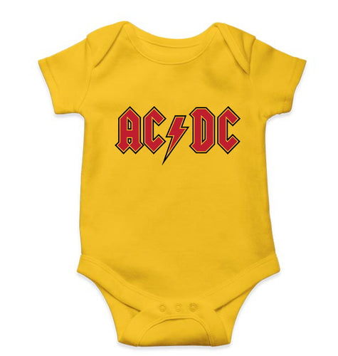 ACDC Kids Romper For Baby Boy/Girl-0-5 Months(18 Inches)-Yellow-Ektarfa.online