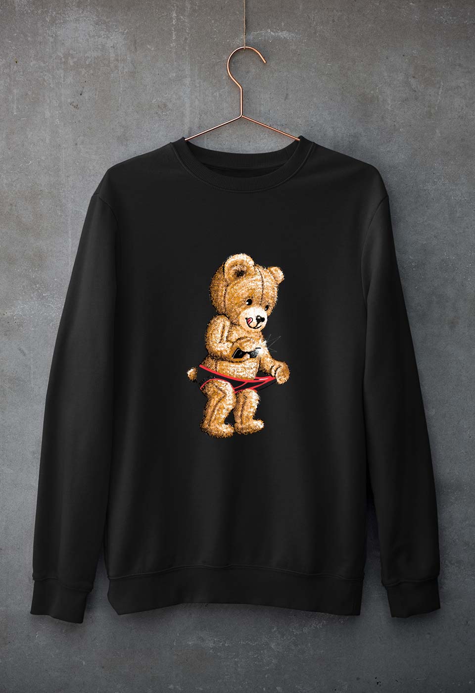 Domrebel Bear Unisex Sweatshirt for Men/Women-Black-Ektarfa.online