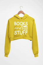 Load image into Gallery viewer, Books Crop HOODIE FOR WOMEN-Mustard Yellow-Ektarfa.online
