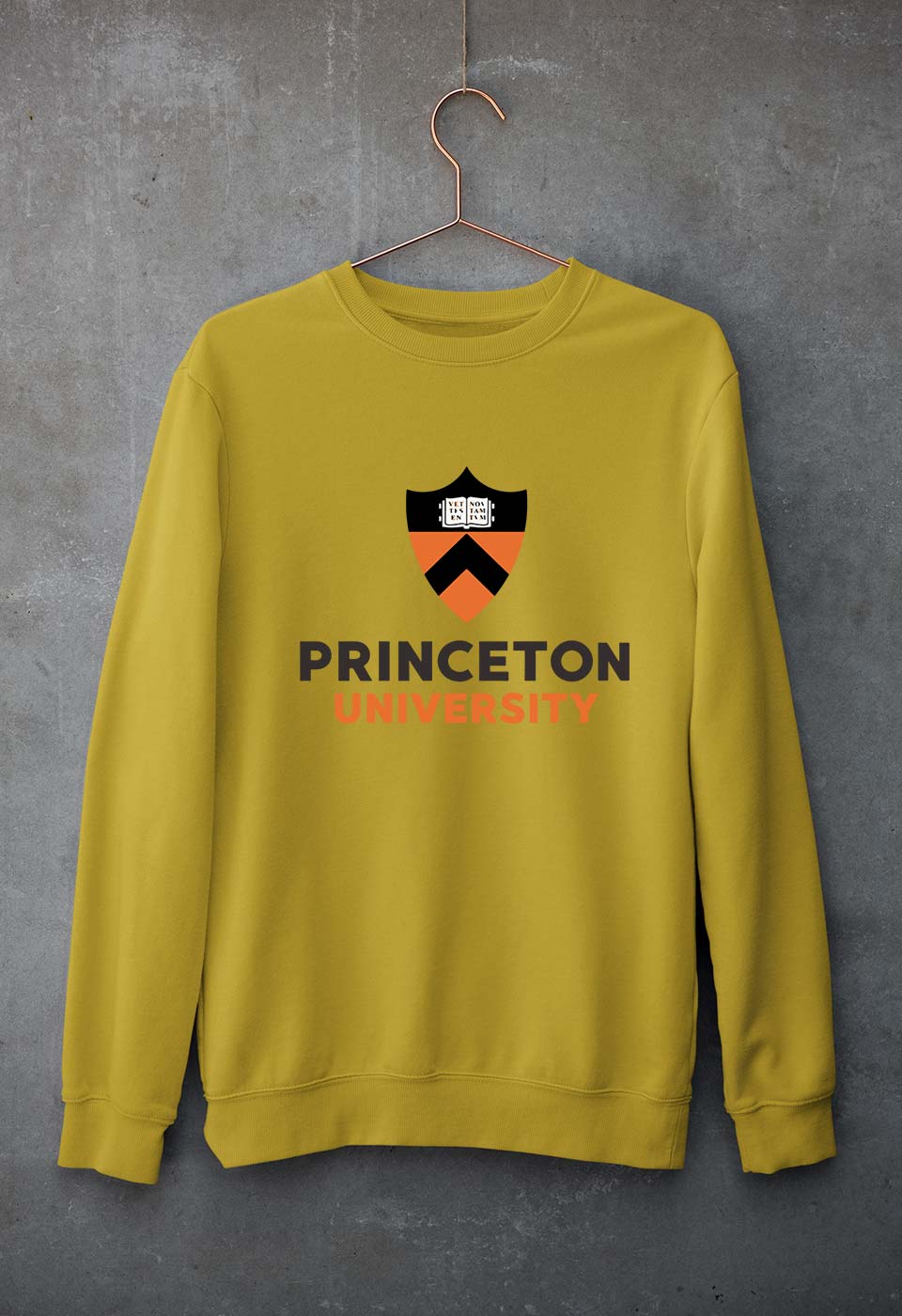 Princeton Unisex Sweatshirt for Men/Women-Mustard Yellow-Ektarfa.online