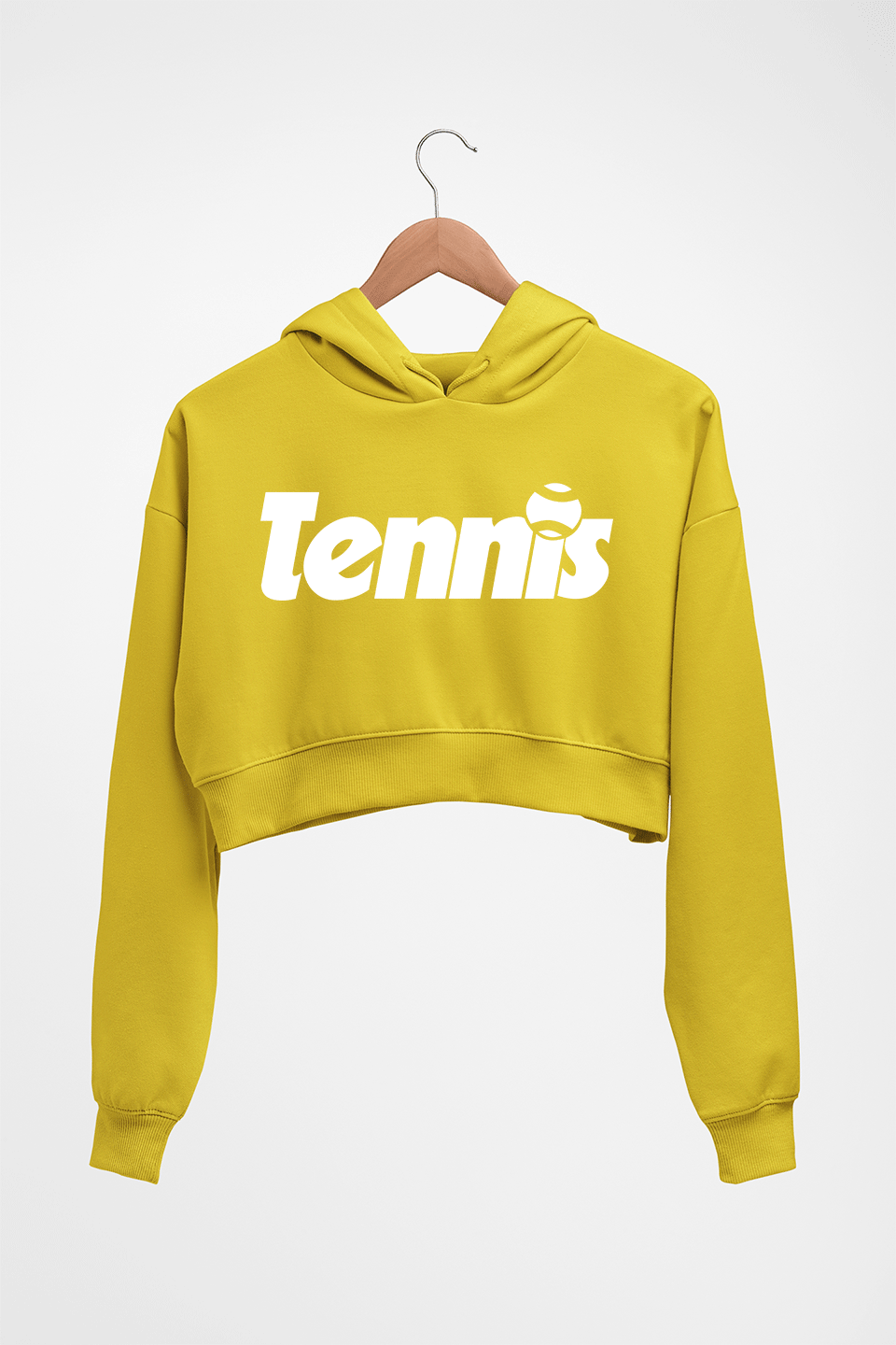 Tennis Crop HOODIE FOR WOMEN-Mustard Yellow-Ektarfa.online