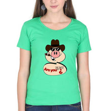 Load image into Gallery viewer, Pig Funny T-Shirt for Women-Flag Green-Ektarfa.online
