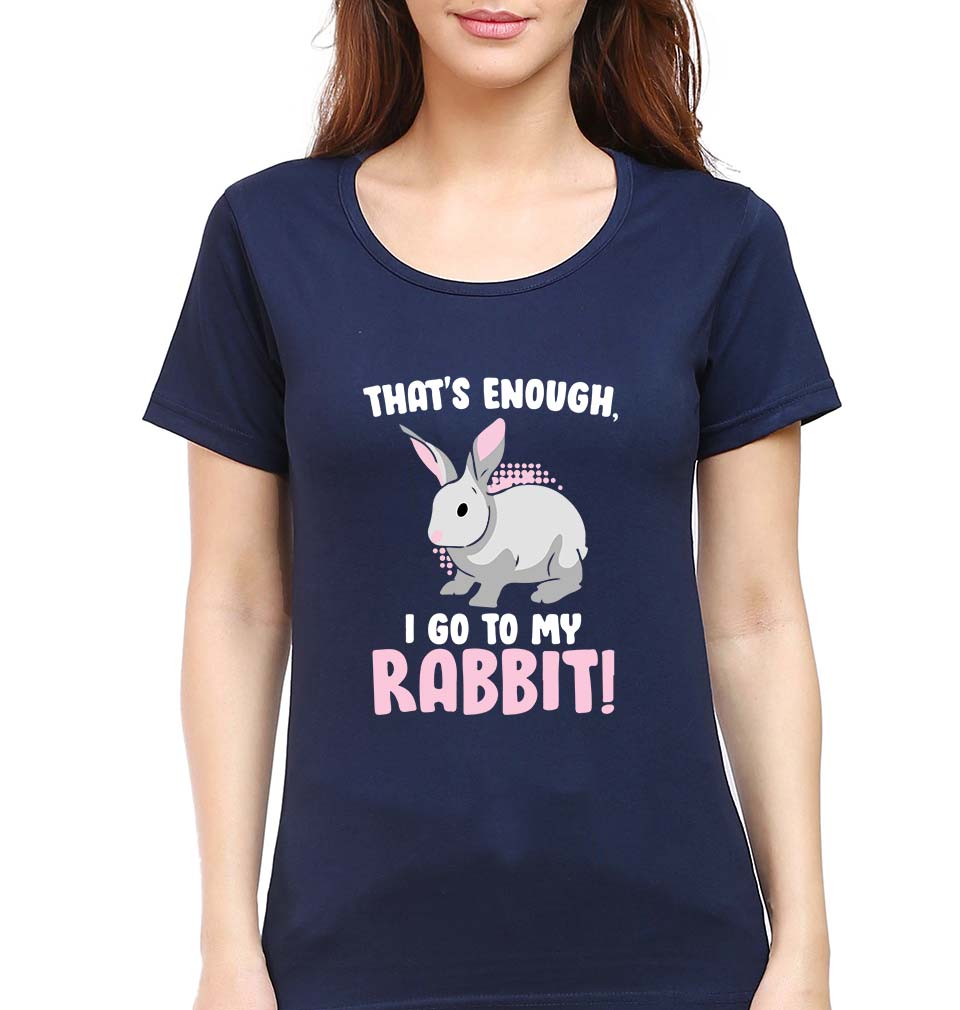 Rabbit Bunny T-Shirt for Women-Navy Blue-Ektarfa.online