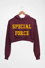 Load image into Gallery viewer, Special Force Crop HOODIE FOR WOMEN-Maroon-Ektarfa.online
