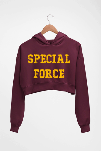 Special Force Crop HOODIE FOR WOMEN-Maroon-Ektarfa.online