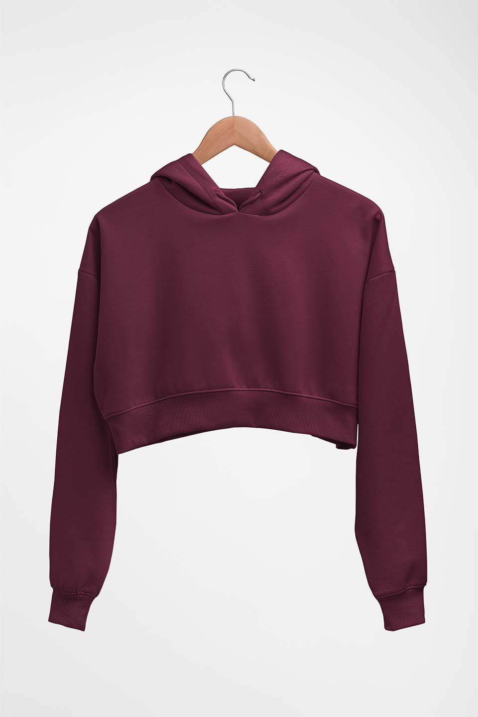 Plain Maroon Crop HOODIE FOR WOMEN-ektarfa.com