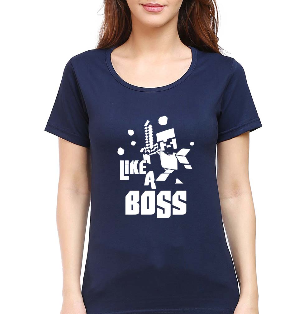 Minecraft T-Shirt for Women-Navy Blue-Ektarfa.online