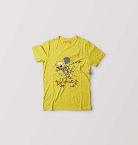 Dab Skull Kids T-Shirt for Boy/Girl-Mustard Yellow-Ektarfa.online