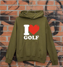 Load image into Gallery viewer, I Love Golf Unisex Hoodie for Men/Women-Olive Green-Ektarfa.online
