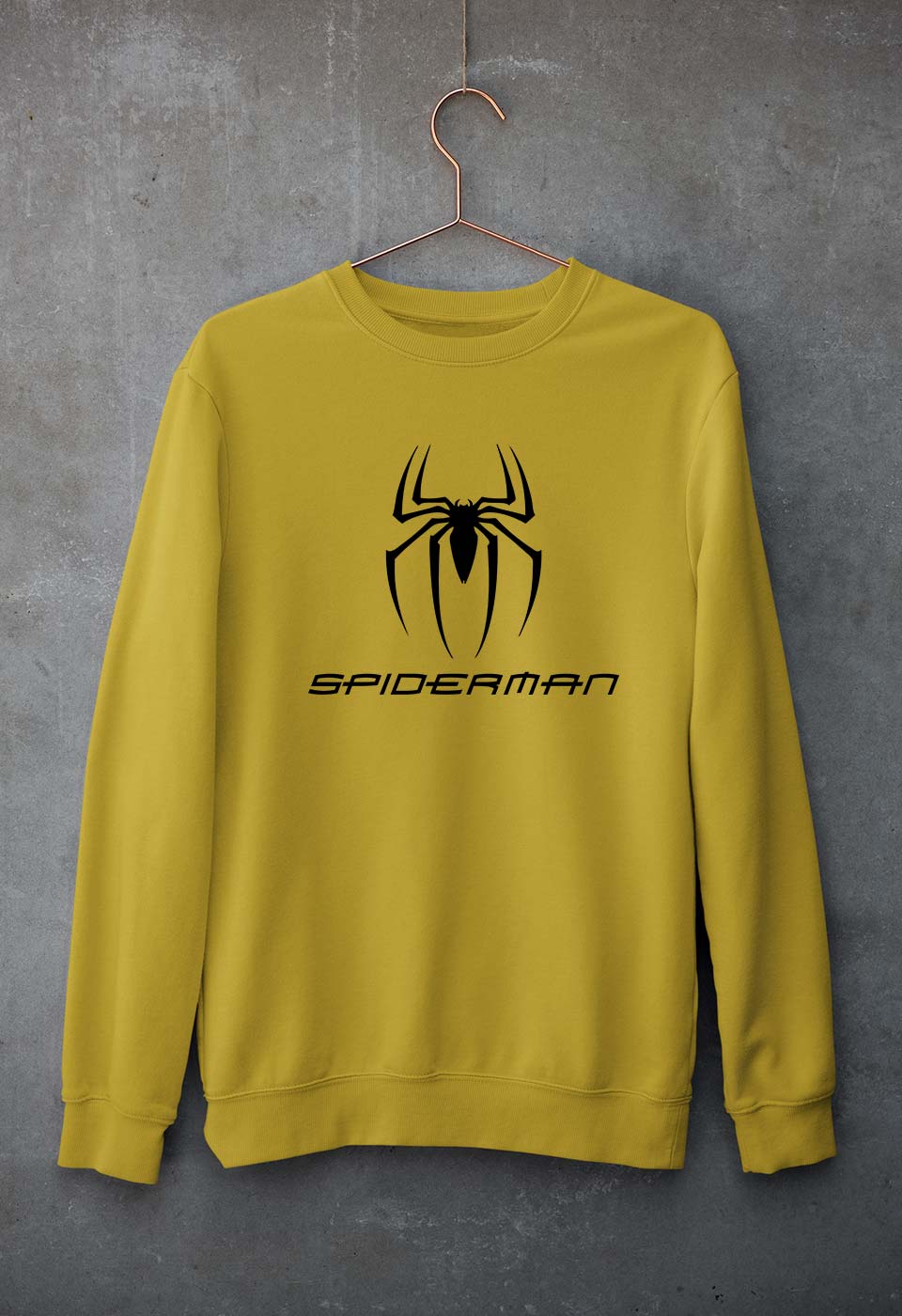 Spiderman Unisex Sweatshirt for Men/Women-Mustard Yellow-Ektarfa.online