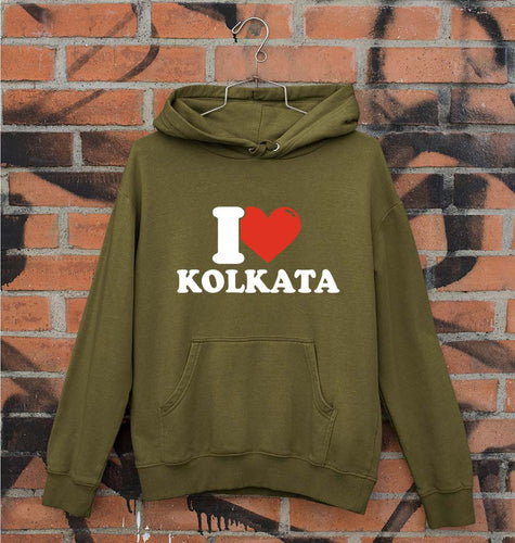 I Love Kolkata Unisex Hoodie for Men/Women-Olive Green-Ektarfa.online
