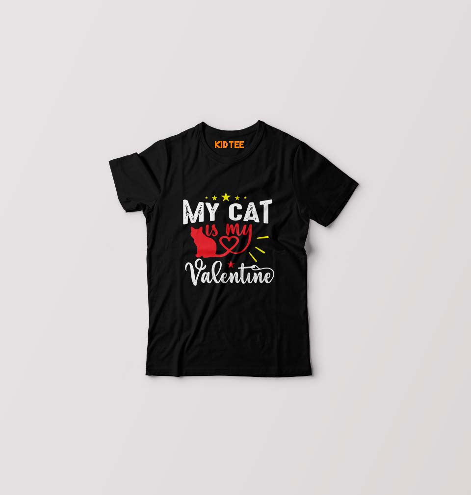 Cat Kids T-Shirt for Boy/Girl-Black-Ektarfa.online