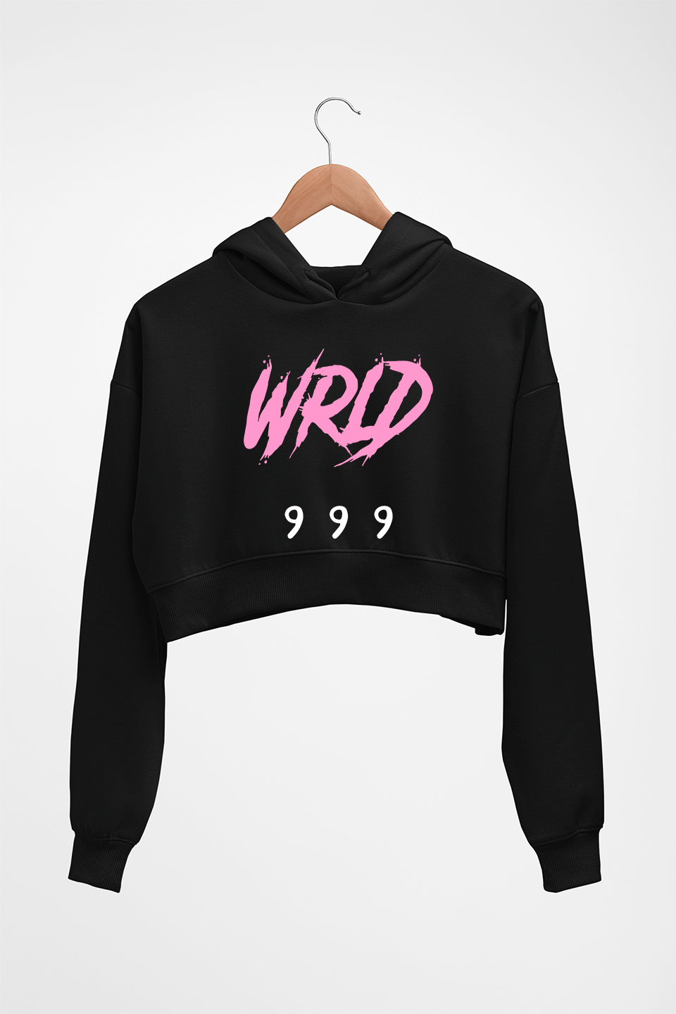 Juice WRLD 999 Crop HOODIE FOR WOMEN-Black-Ektarfa.online