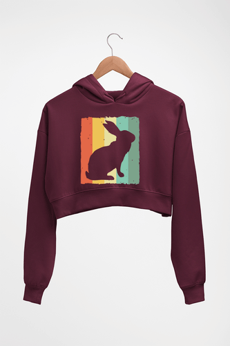 Rabbit Bunny Crop HOODIE FOR WOMEN-Maroon-Ektarfa.online