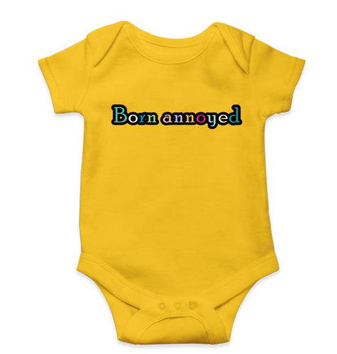 Born Annoyed Kids Romper For Baby Boy/Girl-Yellow-Ektarfa.online