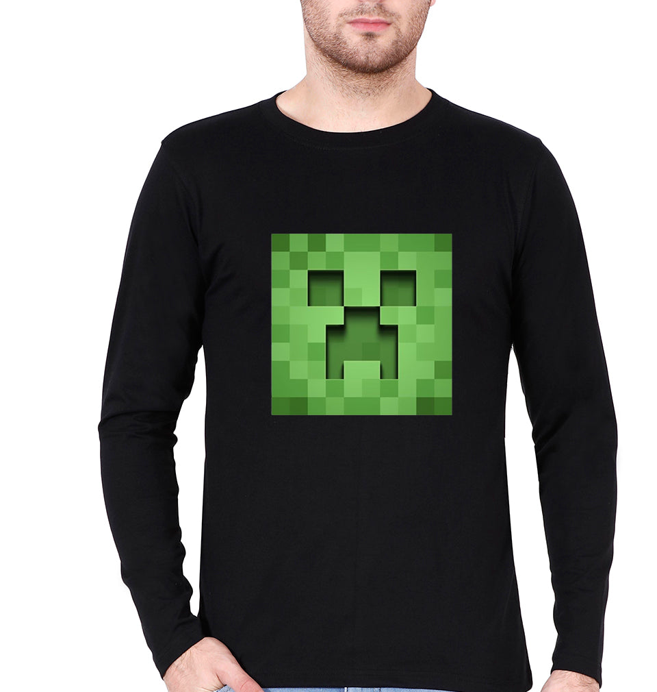 Minecraft Full Sleeves T-Shirt for Men-Black-Ektarfa.online