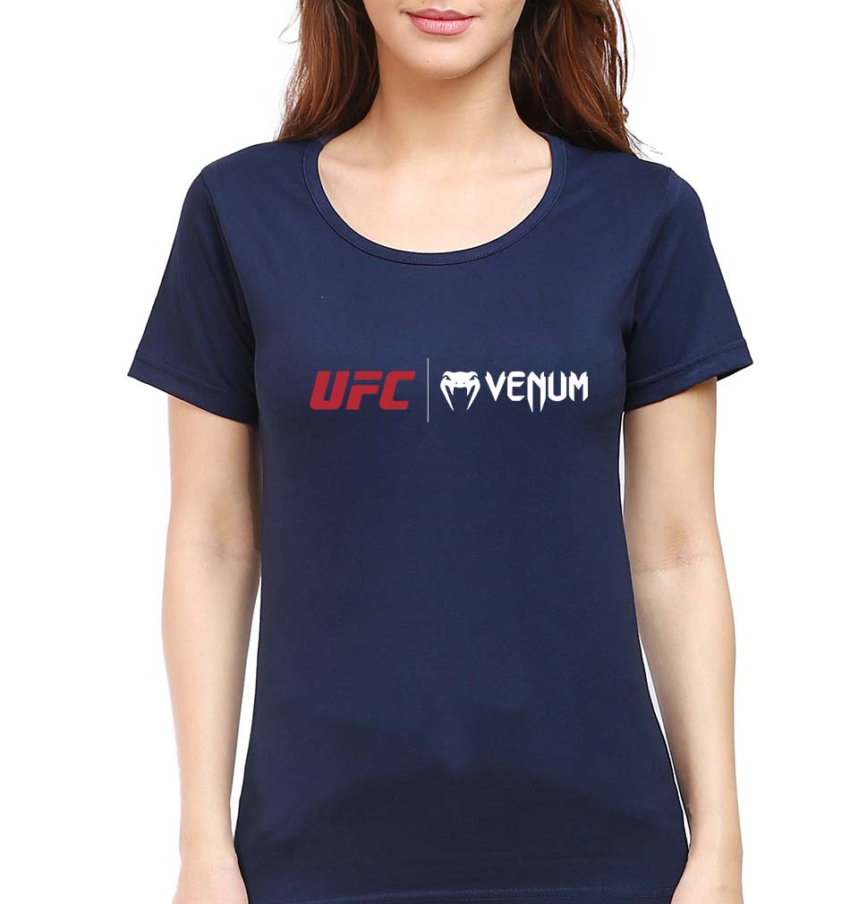 UFC Venum T-Shirt for Women-Navy Blue-Ektarfa.online