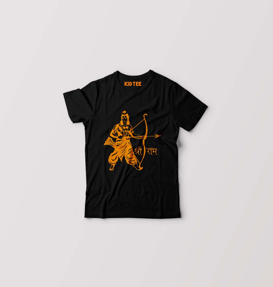 RAMJI Shree Ram T-Shirt for Boy/Girl-Black-Ektarfa.online