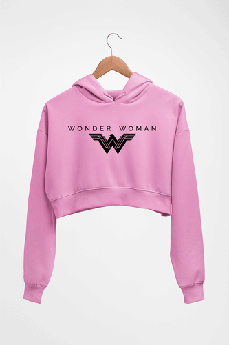Wonder Woman Superhero Crop HOODIE FOR WOMEN-Light Baby Pink-Ektarfa.online