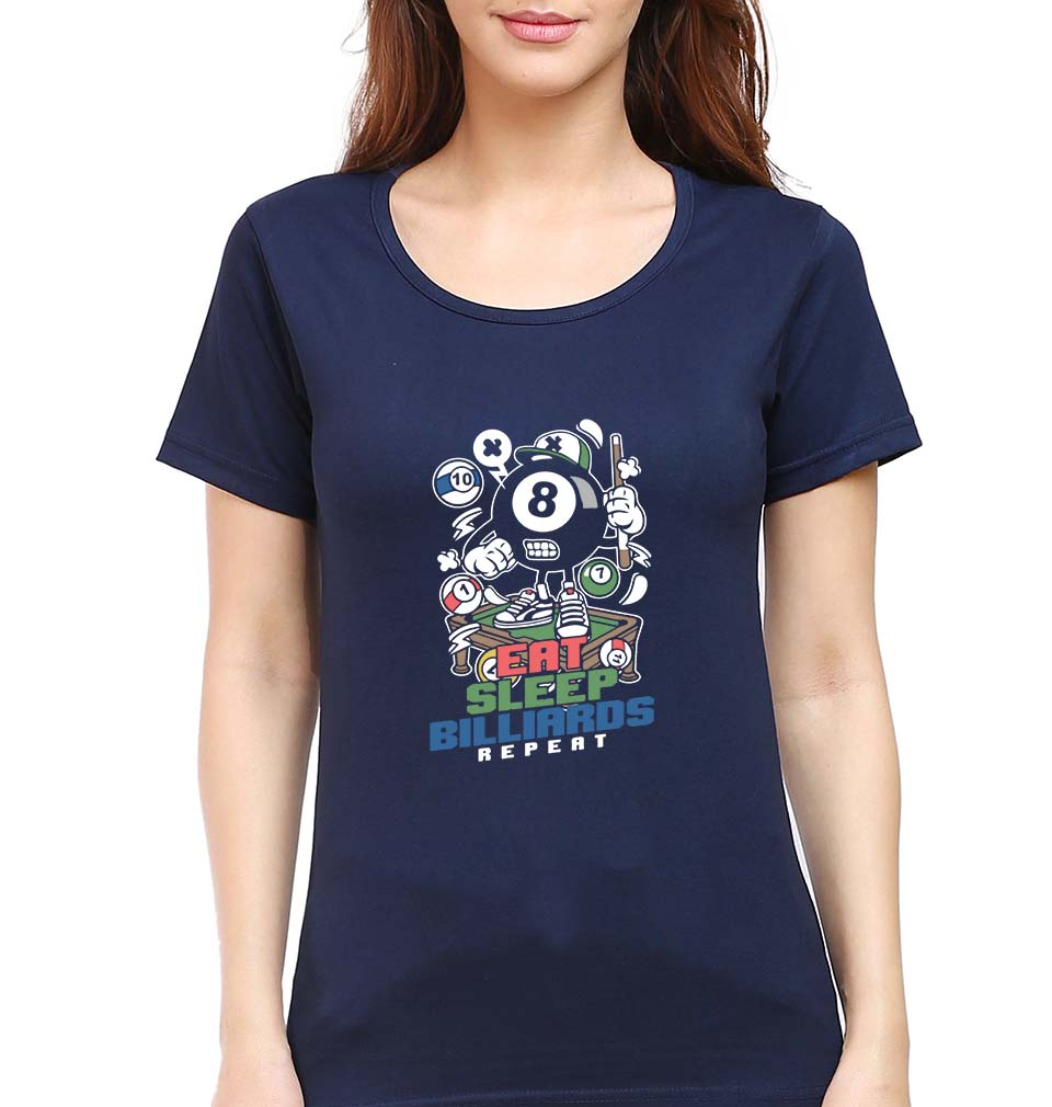 Billard Pool T-Shirt for Women-Navy Blue-Ektarfa.online
