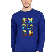 Load image into Gallery viewer, Explore Travel Adventure Full Sleeves T-Shirt for Men-Royal blue-Ektarfa.online
