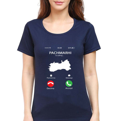 Pachmarhi Calling T-Shirt for Women-Navy Blue-Ektarfa.online