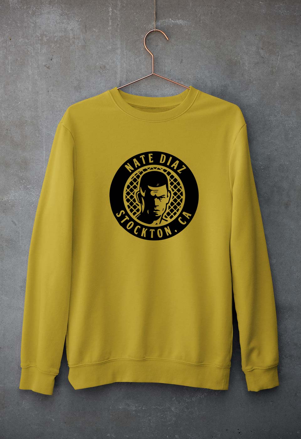 Nate Diaz UFC Unisex Sweatshirt for Men/Women-Mustard Yellow-Ektarfa.online