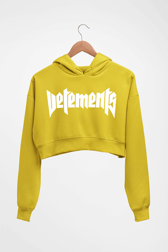 Vetements Crop HOODIE FOR WOMEN-Mustard Yellow-Ektarfa.online