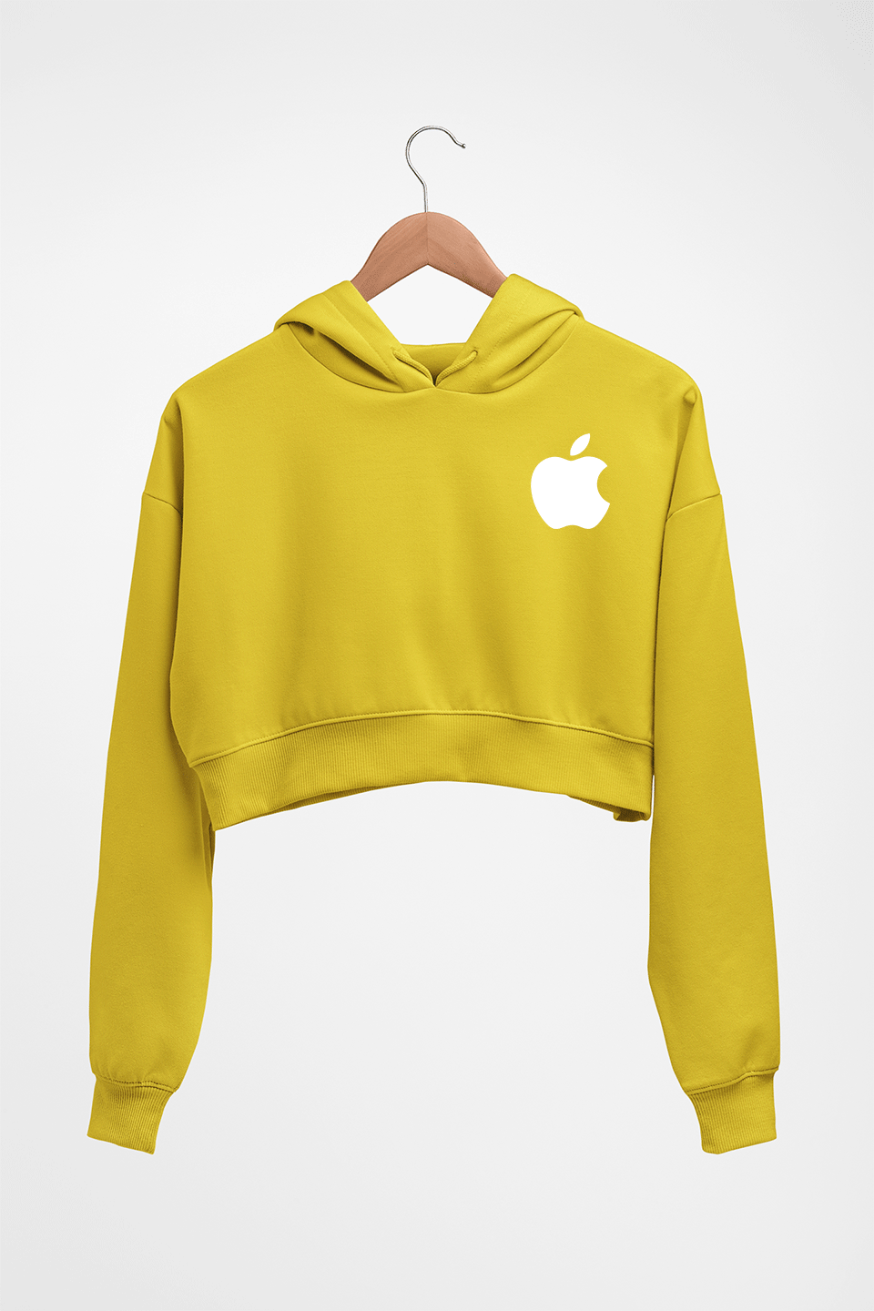 Apple Crop HOODIE FOR WOMEN-Mustard Yellow-Ektarfa.online