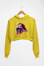 Load image into Gallery viewer, Lion Crop HOODIE FOR WOMEN-Mustard yellow-Ektarfa.online
