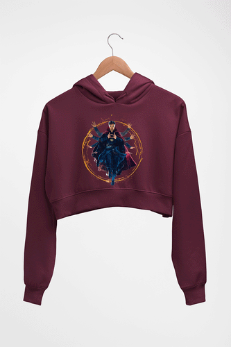 Doctor Strange Superhero Crop HOODIE FOR WOMEN-Maroon-Ektarfa.online