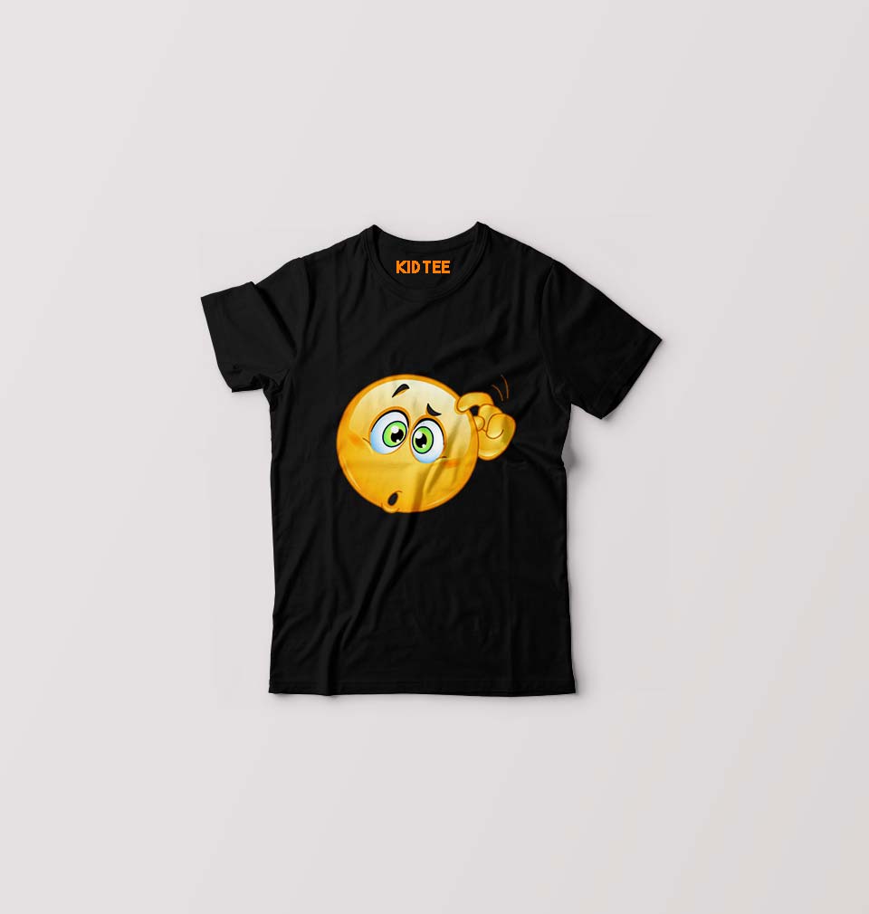 Emoji Kids T-Shirt for Boy/Girl-Black-Ektarfa.online