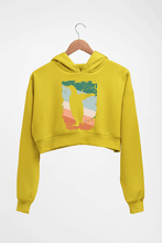 Load image into Gallery viewer, Penguin Crop HOODIE FOR WOMEN-Mustard Yellow-Ektarfa.online
