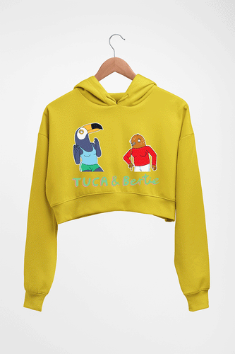 Tuca & Bertie Crop HOODIE FOR WOMEN-Mustard Yellow-Ektarfa.online