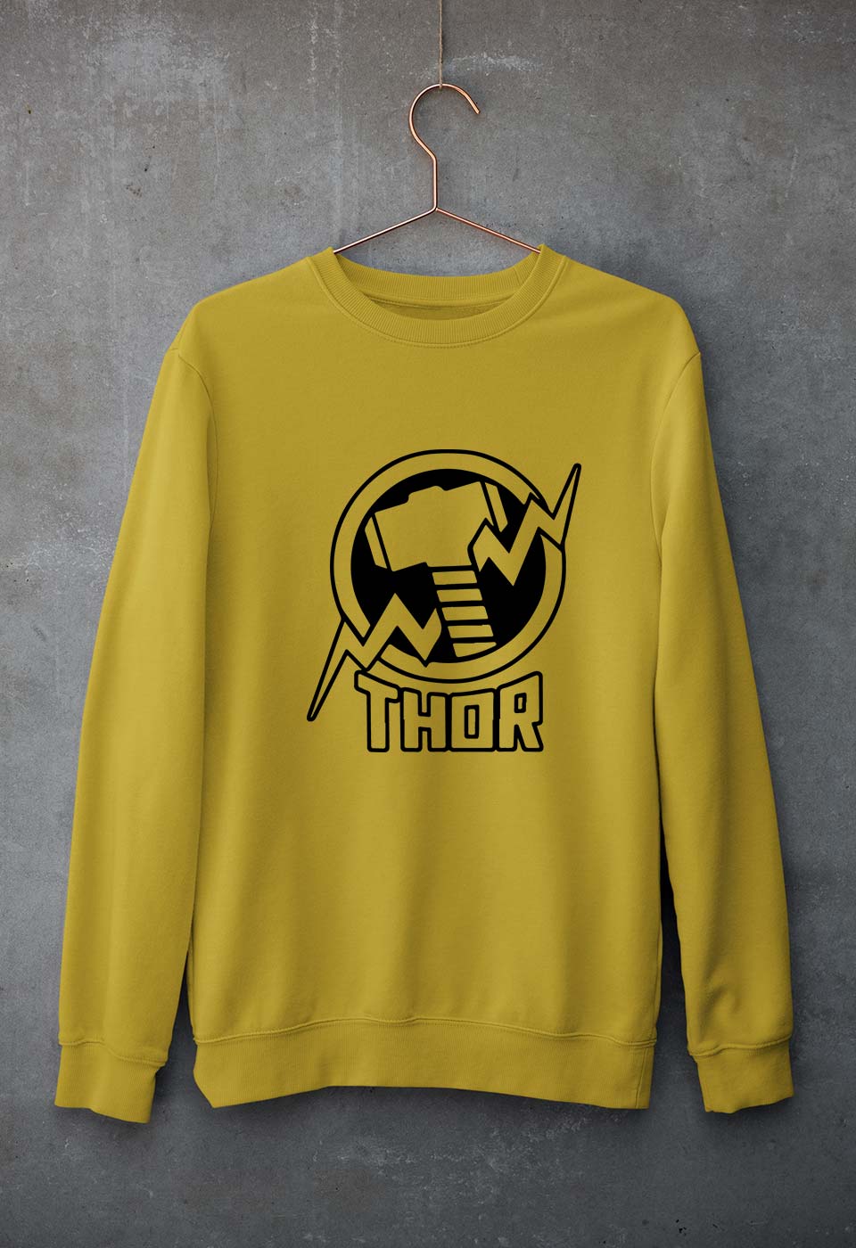 Thor Superhero Unisex Sweatshirt for Men/Women-Mustard Yellow-Ektarfa.online