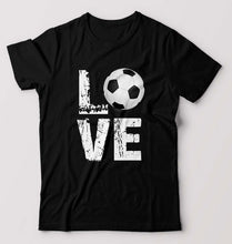 Load image into Gallery viewer, Love Football T-Shirt for Men-S(38 Inches)-Black-Ektarfa.online
