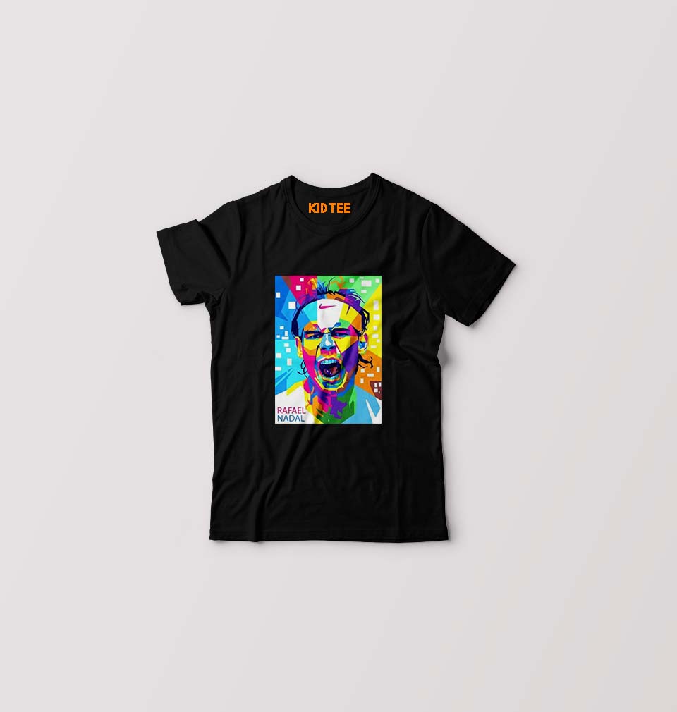 Rafael Nadal (RAFA) Kids T-Shirt for Boy/Girl-0-1 Year(20 Inches)-Black-Ektarfa.online