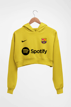 Load image into Gallery viewer, Barcelona 2022-23 Crop HOODIE FOR WOMEN-Mustard yellow-Ektarfa.online
