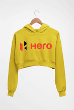 Load image into Gallery viewer, Hero MotoCorp Crop HOODIE FOR WOMEN-Mustard Yellow-Ektarfa.online
