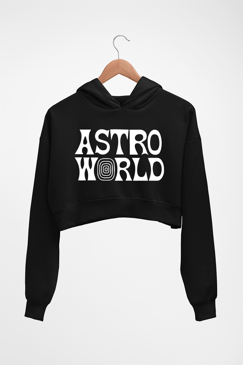 Astroworld Travis Scott Crop HOODIE FOR WOMEN-Black-Ektarfa.online