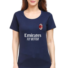Load image into Gallery viewer, A.C. Milan 2021-22 T-Shirt for Women-Navy Blue-Ektarfa.online
