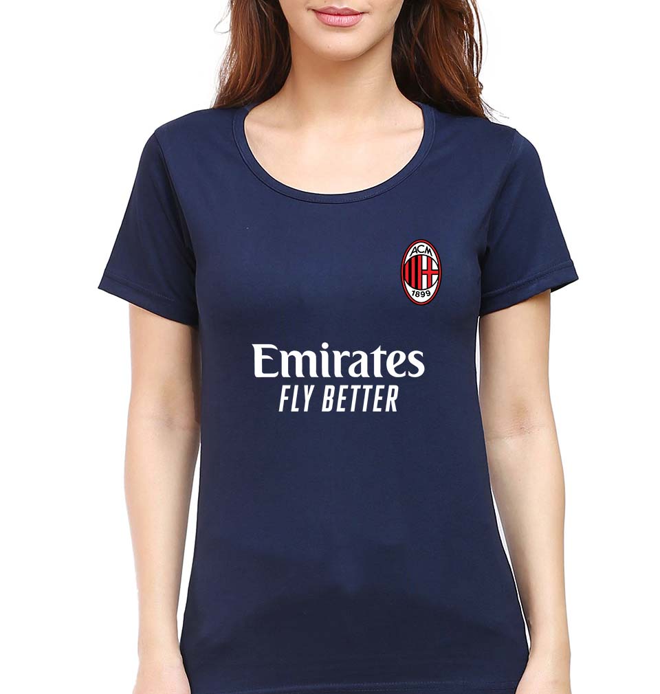 A.C. Milan 2021-22 T-Shirt for Women-Navy Blue-Ektarfa.online