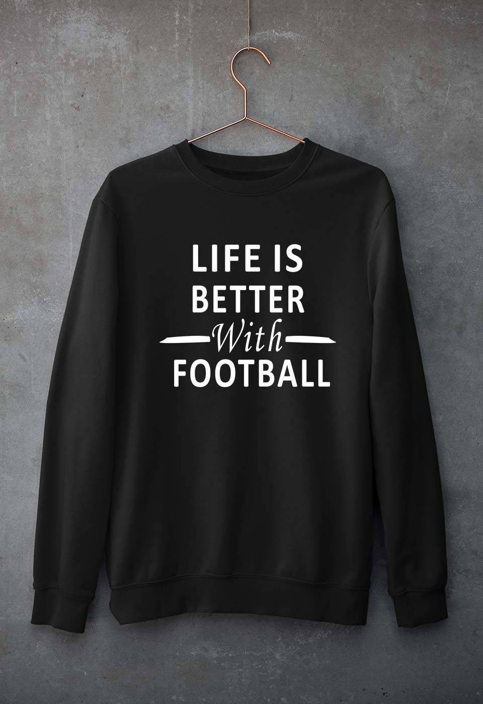 Life Football Unisex Sweatshirt for Men/Women-Black-Ektarfa.online