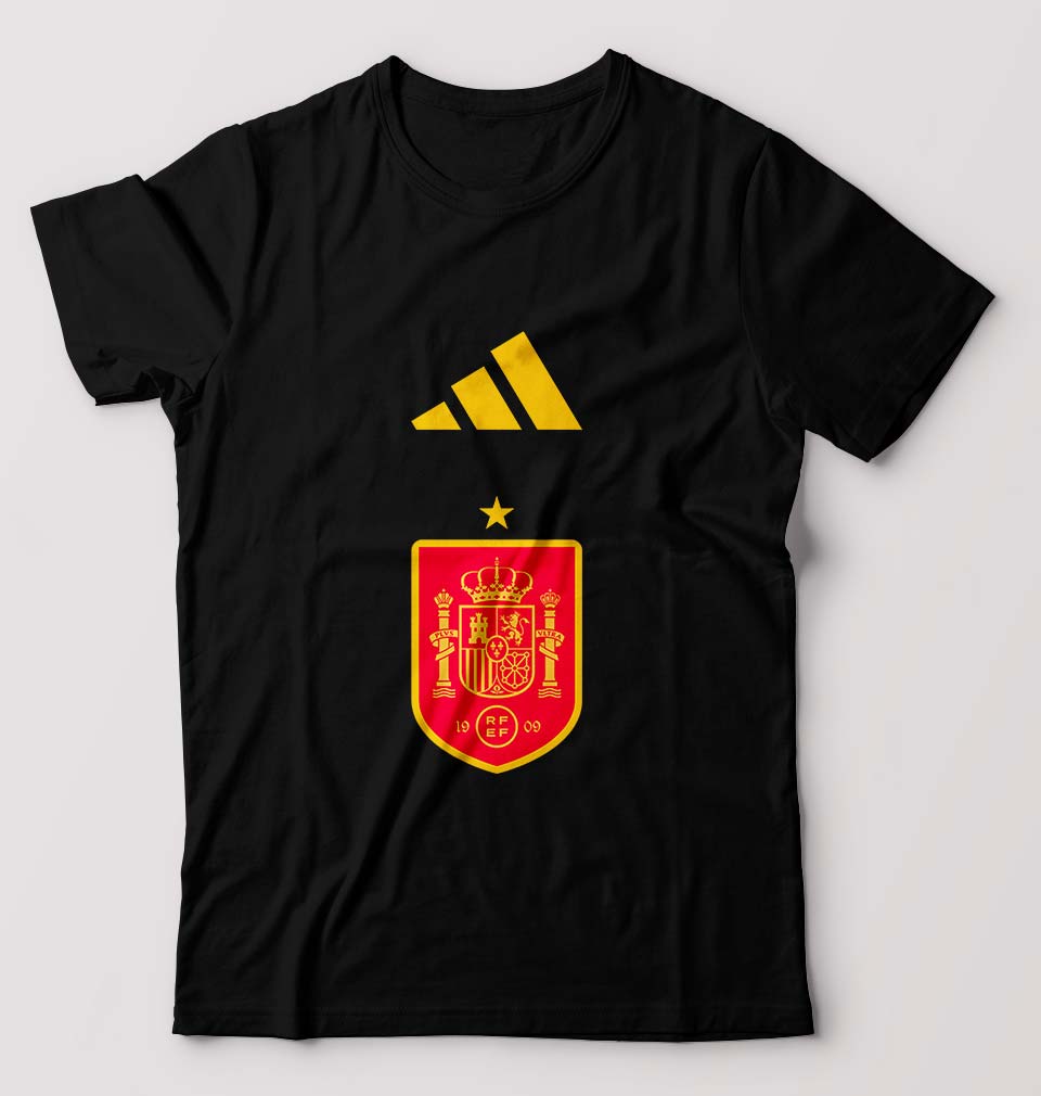 Spain Football T-Shirt for Men-Black-Ektarfa.online