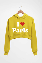 Load image into Gallery viewer, I Love Paris Crop HOODIE FOR WOMEN-Mustard Yellow-Ektarfa.online
