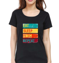 Load image into Gallery viewer, Swimming T-Shirt for Women-Black-Ektarfa.online
